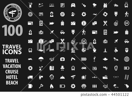 Travel icons Paper set Travel icons Paper set 44501122