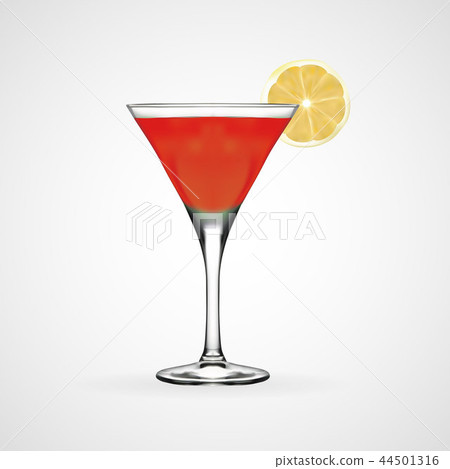 Red cocktail glass, vector Red cocktail glass, vector 44501316