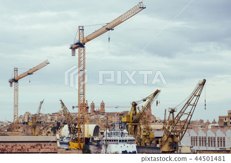 Cranes in the port, Malta, Three cities 44501481