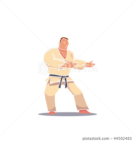 Hand Drawn Character Man in Kimono. Vector 44502483
