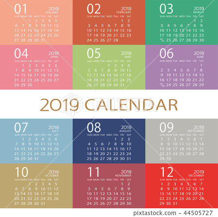 19 Simple Modern Calendar Stock Illustration