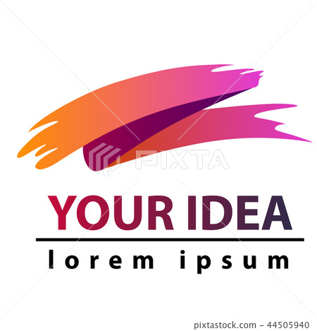 Color paint brush. Template idea. 44505940