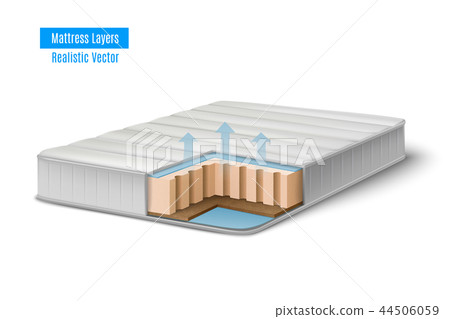 Realistic Mattress Cutout Composition 44506059