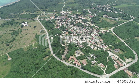 Taketomi island drone aerial view Taketomi island drone aerial view 44506383