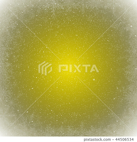 Yellow Banner Snowflakes. Christmas or New Year. 44506534