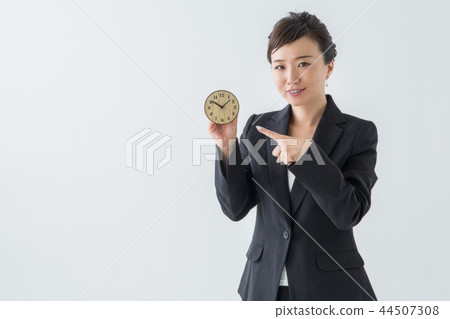 [With clipping path] Woman with watch 44507308