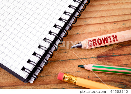 Growth text on pencil. Business success concept Growth text on pencil. Business success concept 44508340