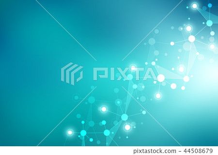 Molecular structure background and communication. Abstract background with molecule DNA and neural 44508679