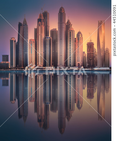 Dubai Marina bay view from Palm Jumeirah, UAE Dubai Marina bay view from Palm Jumeirah, UAE 44510091