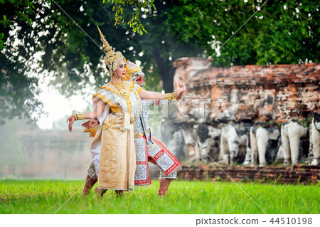 [KHON THAI,RANAYANA MASKED] Thai traditional dance 44510198