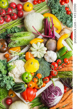 Summer vegetables on white table 44510990