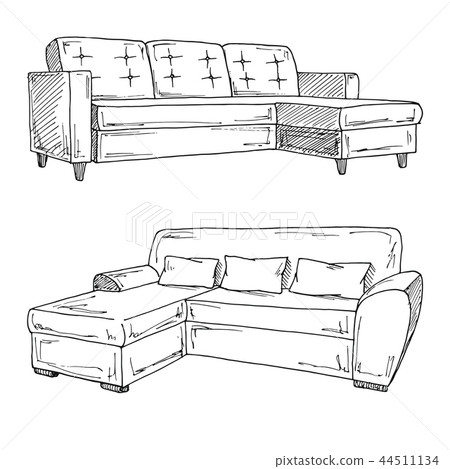 Set of sofas isolated on white background. Set of sofas isolated on white background. 44511134