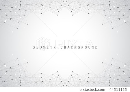 Geometric graphic background molecule and communication. Big data complex with compounds 44511135