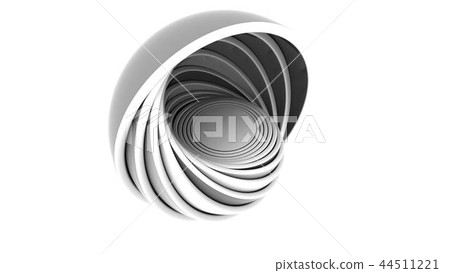 Abstract grey and black hemispheres fit each other. 3D rendering Abstract grey and black hemispheres fit each other. 3D rendering 44511221