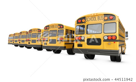 3D Rendering School Bus isolated on a white 3D Rendering School Bus isolated on a white 44511942