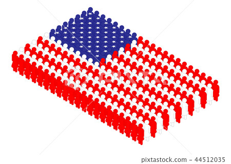 Isometric woman icon pictogram in row United State Isometric woman icon pictogram in row United State 44512035