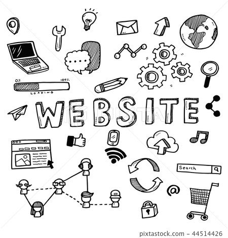 Hand draw website doodles icons set Hand draw website doodles icons set 44514426