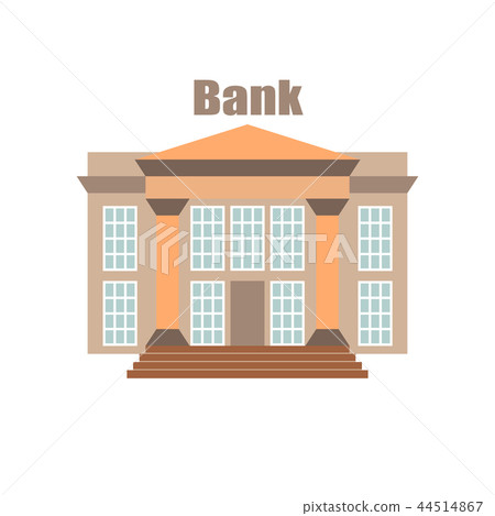 Bank building banking financial flat front vector 44514867