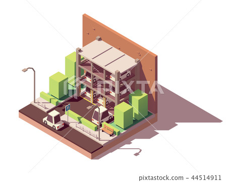 Vector isometric automated car parking system 44514911