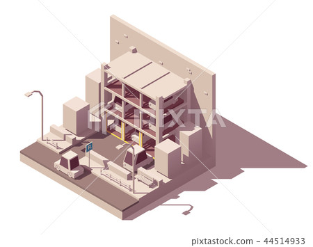 Vector isometric automated car parking system 44514933
