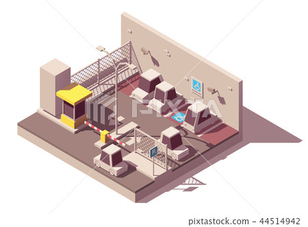 Vector isometric secure car parking 44514942