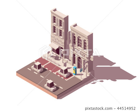 Vector isometric street car parking 44514952