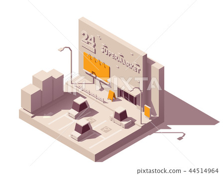 Vector isometric advertising on supermarket Vector isometric advertising on supermarket 44514964