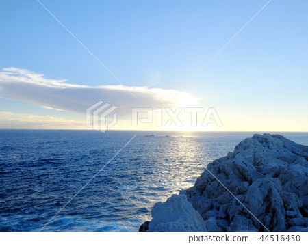 Sunset over the blue sea Sunset over the blue sea 44516450