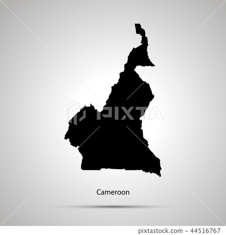 Cameroon country map, simple black silhouette Cameroon country map, simple black silhouette 44516767
