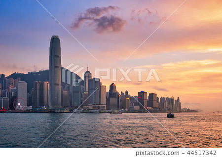 Junk boat in Hong Kong Victoria Harbour Junk boat in Hong Kong Victoria Harbour 44517342