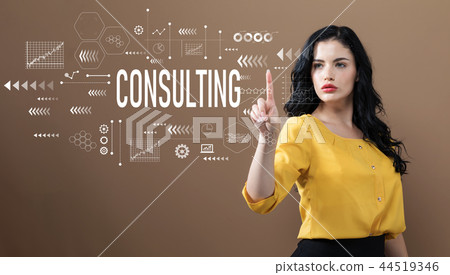 Consulting text with business woman 44519346
