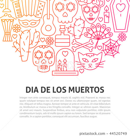 Dia De los Muertos Line Concept 44520749