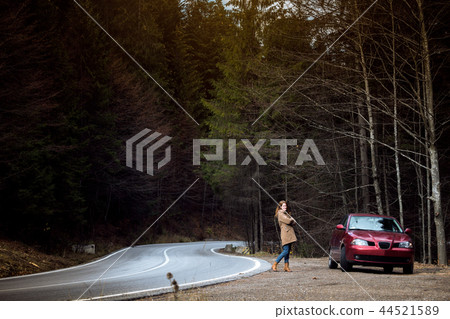 mountain road in the Romanian Carpathians mountain road in the Romanian Carpathians 44521589