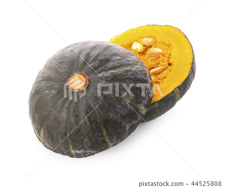 Slice of pumpkin isolated on white background. Slice of pumpkin isolated on white background. 44525808
