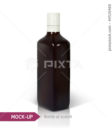 Dark realistic square Scotch bottle. Dark realistic square Scotch bottle. 44526468