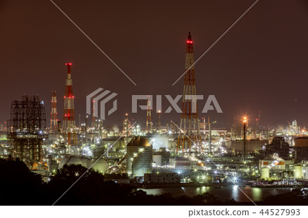 Okayama, Mizushima, industrial area night view Okayama, Mizushima, industrial area night view 44527993