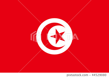 Flag of Tunisia in official rate and colors vector 44529080