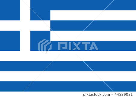 Flag of Greece in official rate and colors, vector 44529081