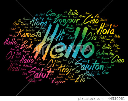 Hello word cloud in different languages 44530061