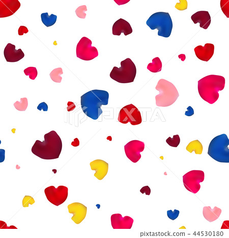 Pink, red, yellow and blue rose petals. Pink, red, yellow and blue rose petals. 44530180