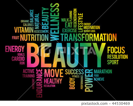 BEAUTY word cloud, fitness 44530469