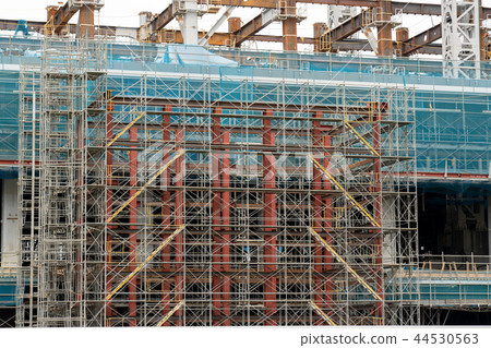 Scaffold of construction site under construction 44530563