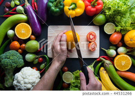 Healthy food concept of fresh organic vegetables Healthy food concept of fresh organic vegetables 44531266