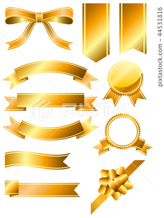 Ribbon gold set - Stock Illustration [44531816] - PIXTA
