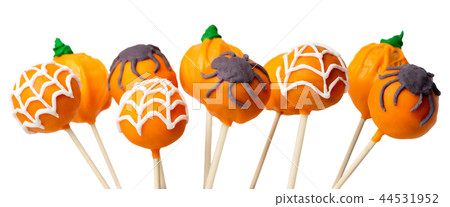 concept of Halloween party with glazed cake pops 44531952