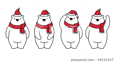 bear vector polar bear Christmas Xmas Santa Claus  44532457
