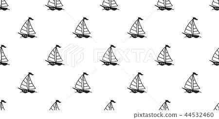 boat seamless pattern vector sailboat yacht anchor - Stock Illustration ...