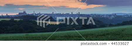 Panorama of Rothenburg at sunrise 44533027