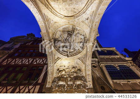 The arch of Great Clock in Rouen 44533126