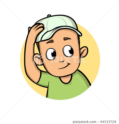 Young man in cap. Flat design icon. Colorful flat vector illustration. Isolated on white background. Young man in cap. Flat design icon. Colorful flat vector illustration. Isolated on white background. 44533729